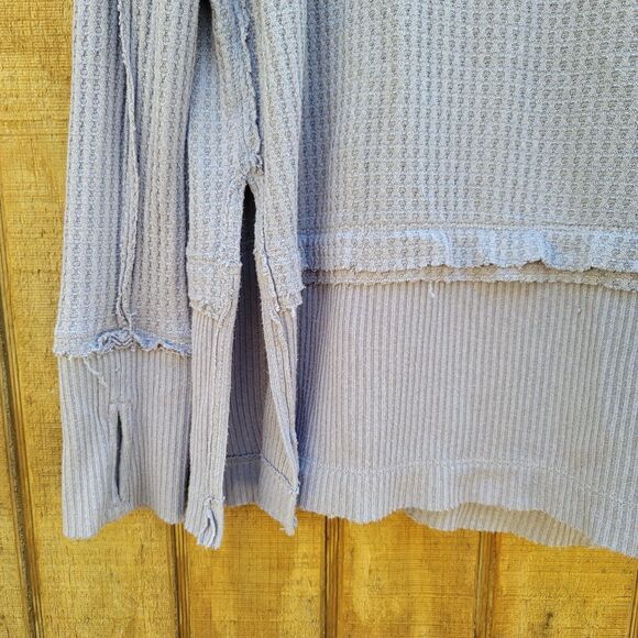 Free People We The Free North Shore Tunic Waffle Knit Tunic Grey Womens Size XS - Picture 3 of 9